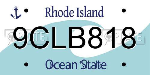 9CLB818 Rhode Island License Plate