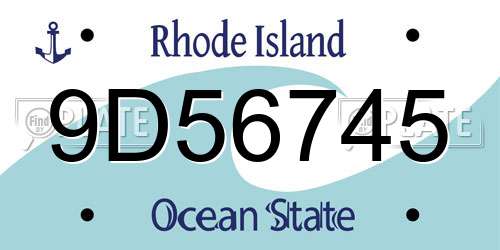 9D56745 Rhode Island License Plate
