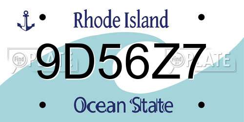 9D56Z7 Rhode Island License Plate
