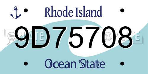9D75708 Rhode Island License Plate