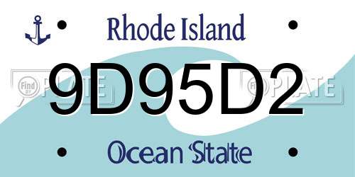 9D95D2 Rhode Island License Plate
