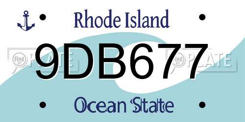 9DB677 Rhode Island License Plate