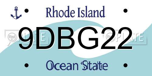 9DBG22 Rhode Island License Plate