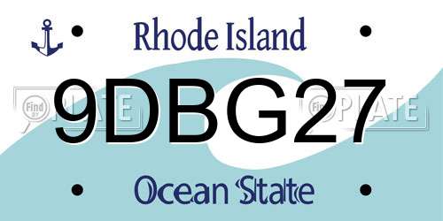 9DBG27 Rhode Island License Plate