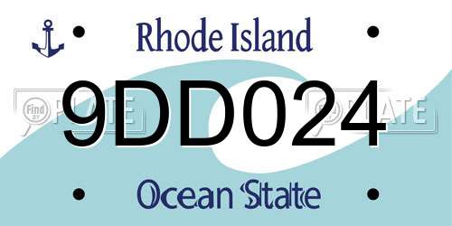 9DD024 Rhode Island License Plate