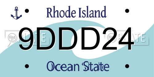 9DDD24 Rhode Island License Plate