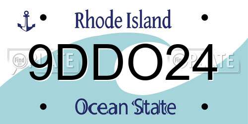 9DDO24 Rhode Island License Plate