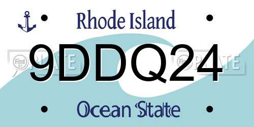 9DDQ24 Rhode Island License Plate