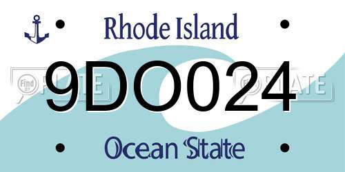 9DO024 Rhode Island License Plate
