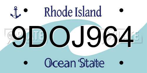 9DOJ964 Rhode Island License Plate