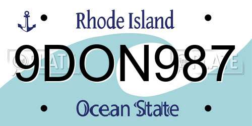 9DON987 Rhode Island License Plate