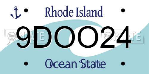 9DOO24 Rhode Island License Plate