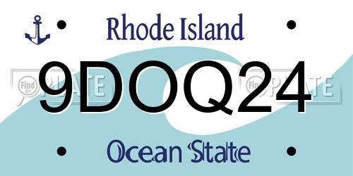 9DOQ24 Rhode Island License Plate