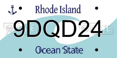 9DQD24 Rhode Island License Plate