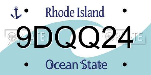 9DQQ24 Rhode Island License Plate