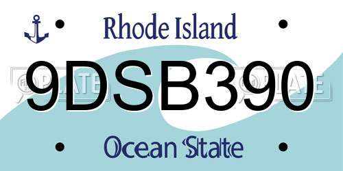 9DSB390 Rhode Island License Plate