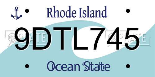 9DTL745 Rhode Island License Plate