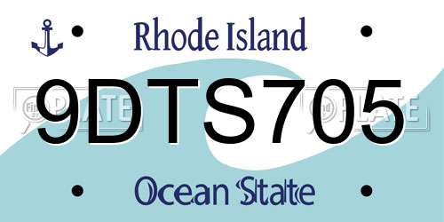 9DTS705 Rhode Island License Plate