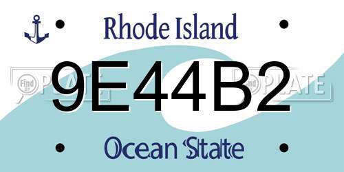 9E44B2 Rhode Island License Plate