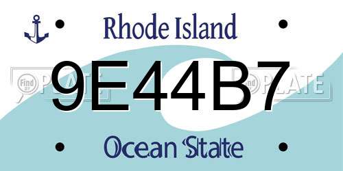 9E44B7 Rhode Island License Plate