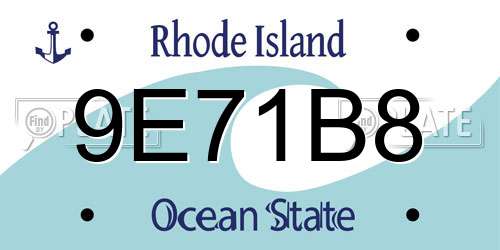 9E71B8 Rhode Island License Plate