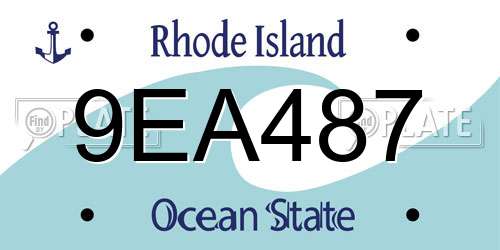 9EA487 Rhode Island License Plate
