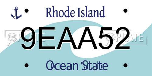 9EAA52 Rhode Island License Plate