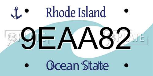9EAA82 Rhode Island License Plate