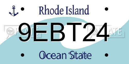 9EBT24 Rhode Island License Plate