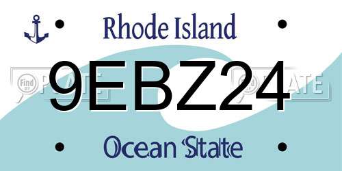 9EBZ24 Rhode Island License Plate