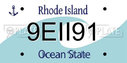 9EII91 Rhode Island License Plate