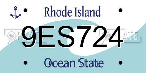 9ES724 Rhode Island License Plate