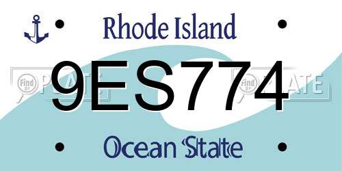 9ES774 Rhode Island License Plate
