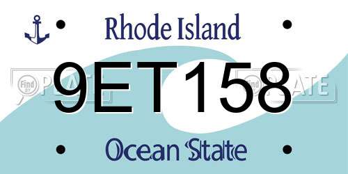 9ET158 Rhode Island License Plate