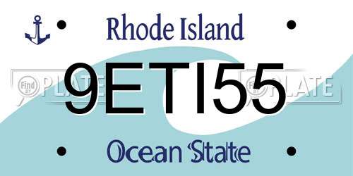 9ETI55 Rhode Island License Plate