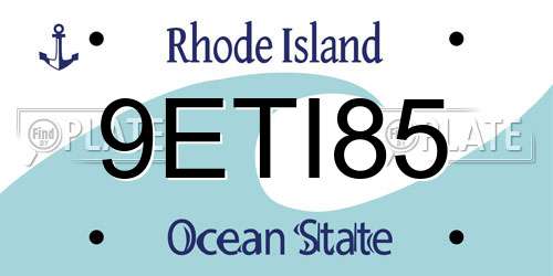 9ETI85 Rhode Island License Plate