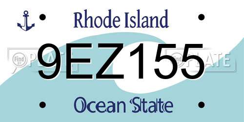 9EZ155 Rhode Island License Plate