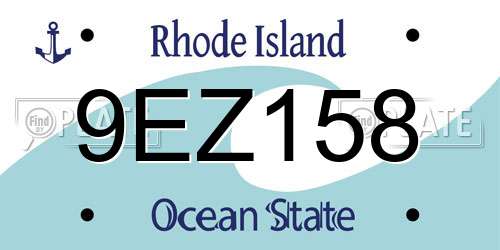 9EZ158 Rhode Island License Plate