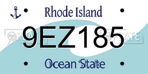 9EZ185 Rhode Island License Plate