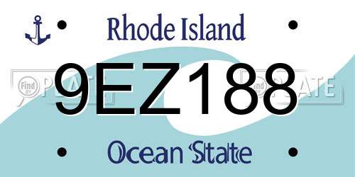 9EZ188 Rhode Island License Plate