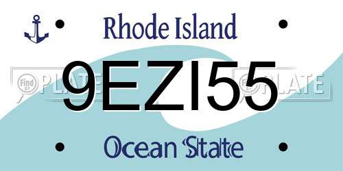9EZI55 Rhode Island License Plate