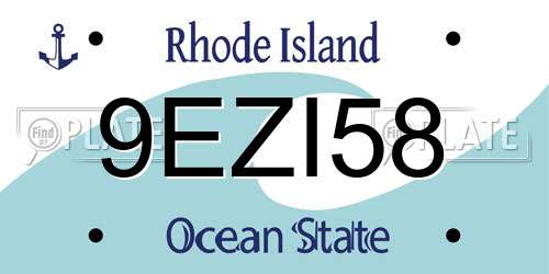 9EZI58 Rhode Island License Plate