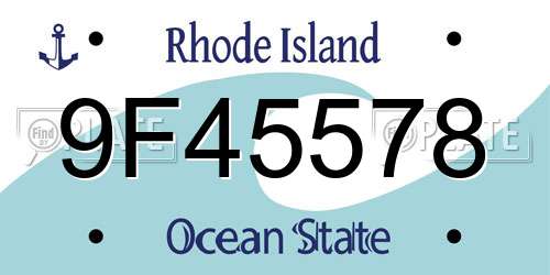 9F45578 Rhode Island License Plate