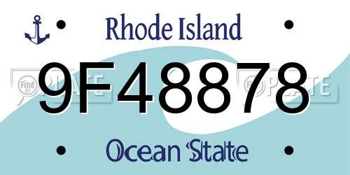 9F48878 Rhode Island License Plate