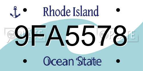 9FA5578 Rhode Island License Plate