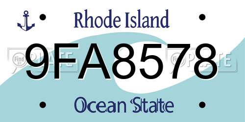 9FA8578 Rhode Island License Plate