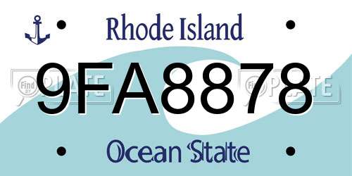 9FA8878 Rhode Island License Plate