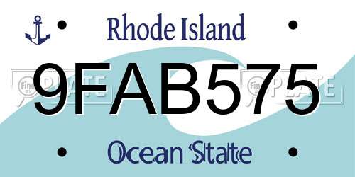 9FAB575 Rhode Island License Plate