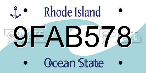 9FAB578 Rhode Island License Plate
