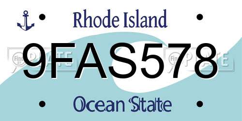 9FAS578 Rhode Island License Plate